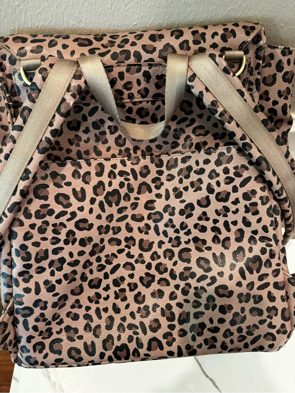 Freshly Picked Leopard-Print Baby Bag- Backpack